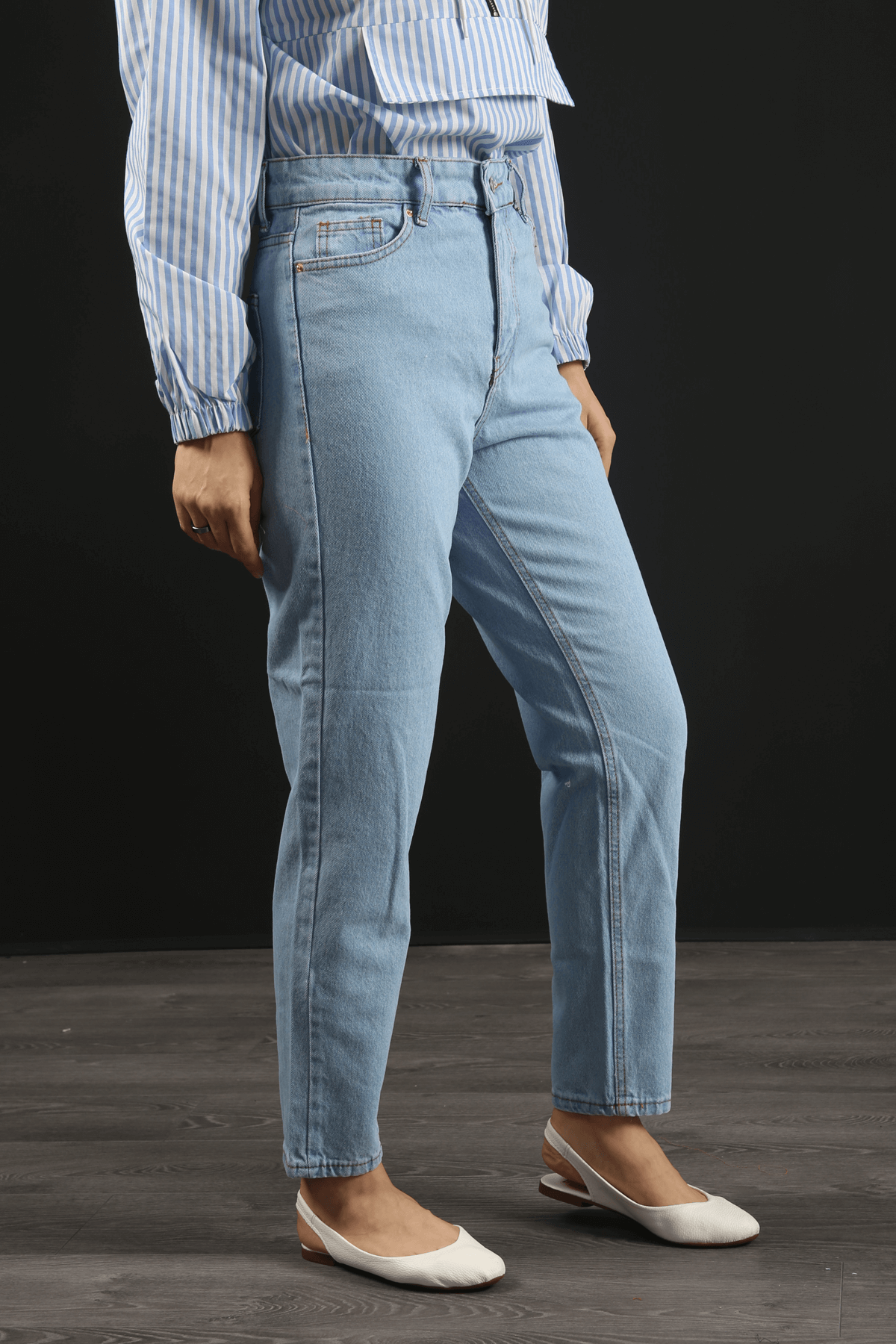 Yüksek Bel Mom Jeans- Açık Mavi